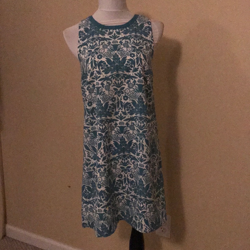 Teal and white loft dress